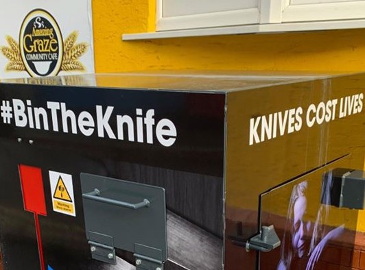 Knife Bins installed across Lancashire.