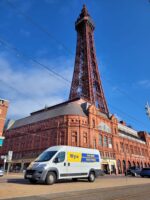 One of our vans at Blackpool tower.